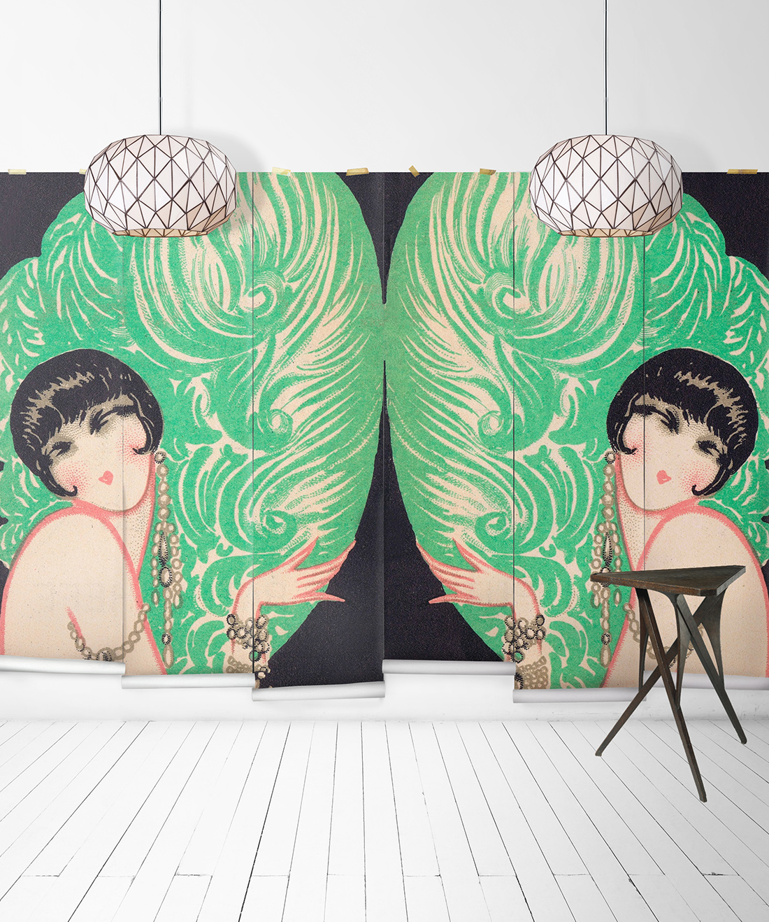 Mirrored Burlesque Mural • Erstwhile • Swatch
