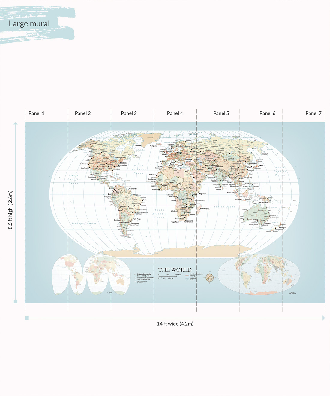 World Map Mural • Muffin & Mani • Modern • Swatch