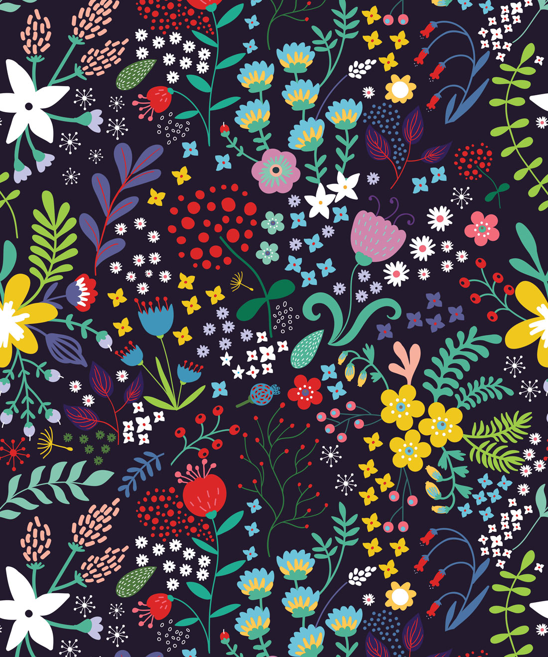 Friday Floral Wallpaper • Wallpaper Republic • Swatch