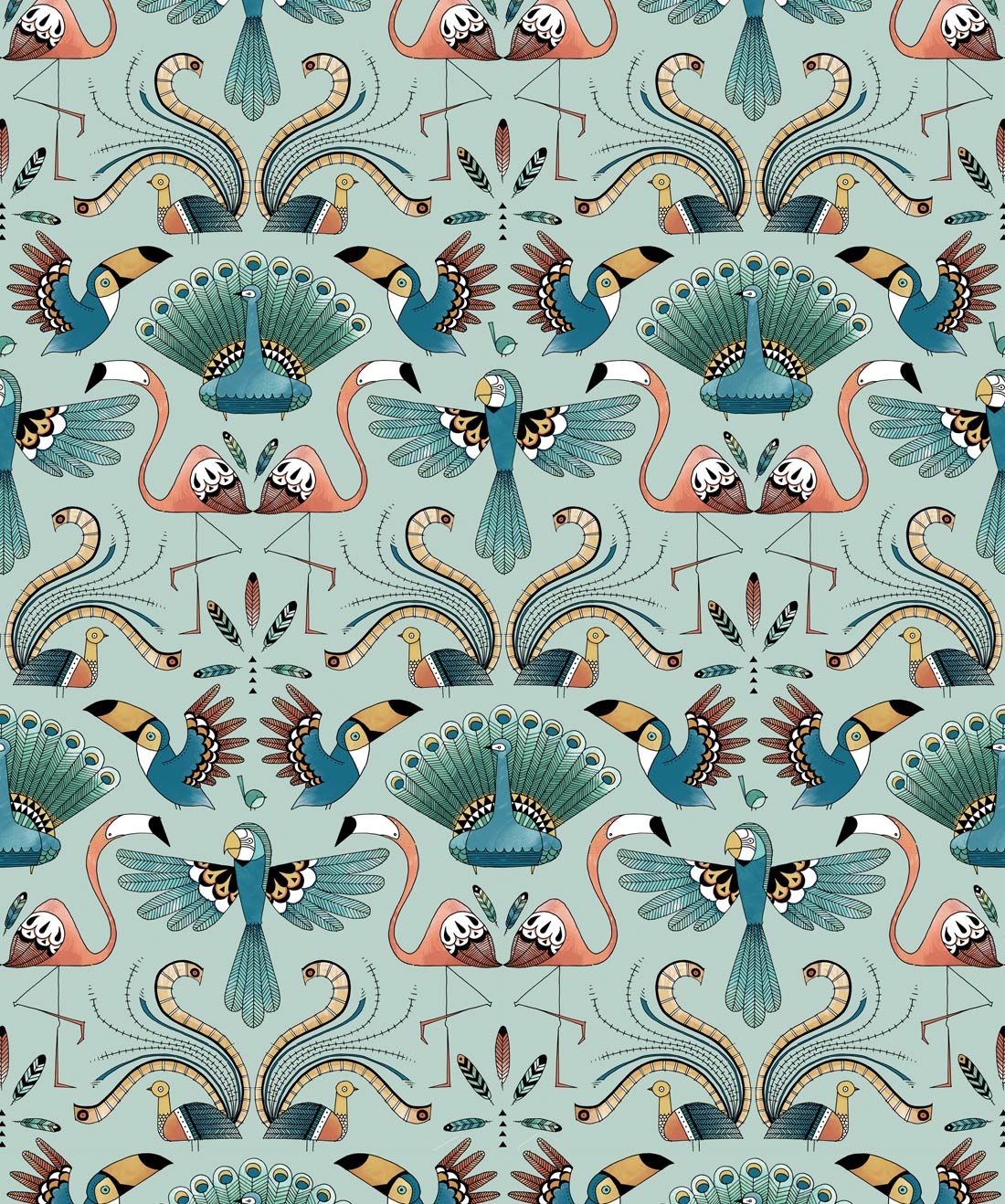 From Up Here Wallpaper • Wallpaper Republic • Blue • Swatch