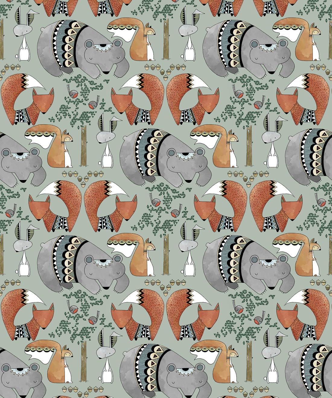 In the Forest Wallpaper • Wallpaper Republic • Grey • Swatch