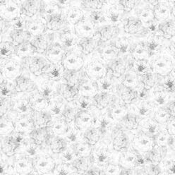 Peonies & Anemones • White Floral Wallpaper