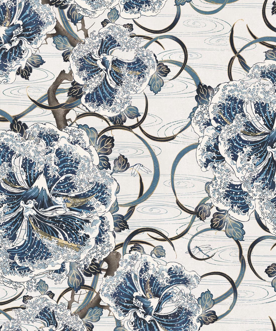 Great Wave Bloom Wallpaper • Kingdom Home • Swatch