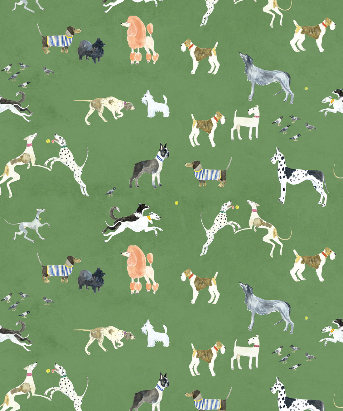 Doggies Wallpaper • Bethany Linz • Green • Swatch