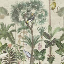 Indian Summer Wallpaper Mural •Bethany Linz • Palm Tree Mural • Aged • Swatch