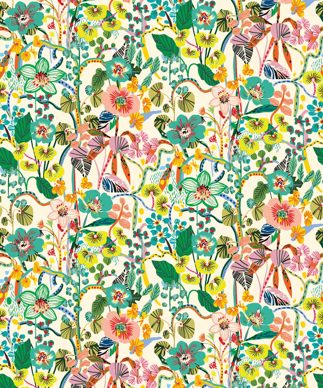 Jardin aux Mille Fleurs Wallpaper • Kitty McCall • Swatch