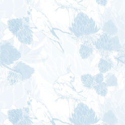 Desert Rose Wallpaper • Floral Wallpaper • Bell Blue • Swatch