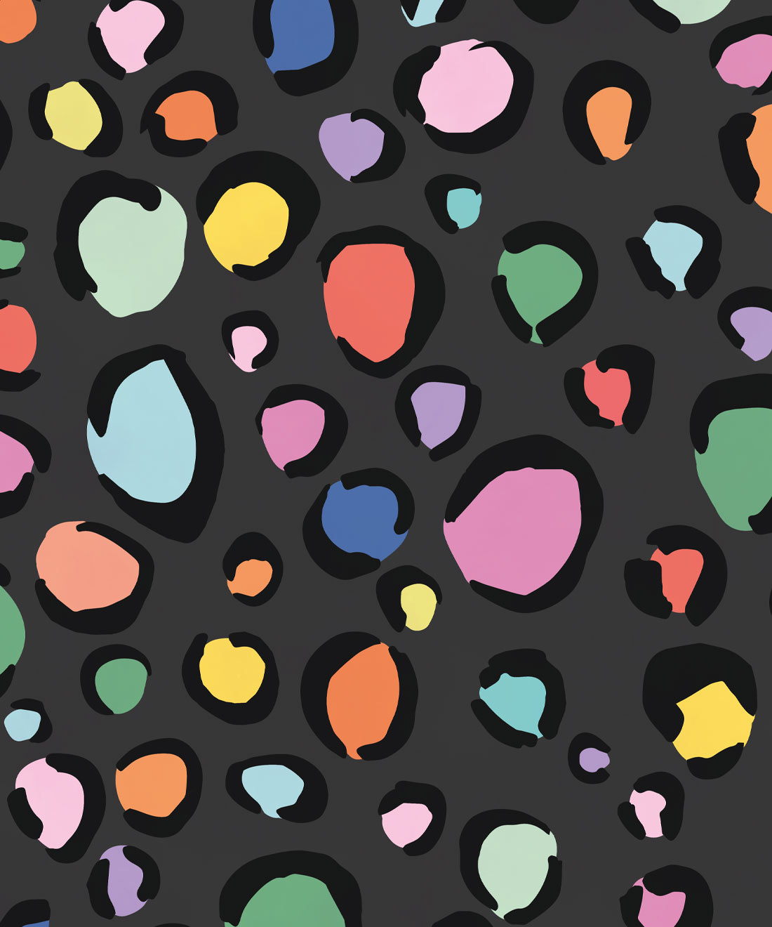 Rainbow Leopard Wallpaper • Brook Gossen • Charcoal • Swatch