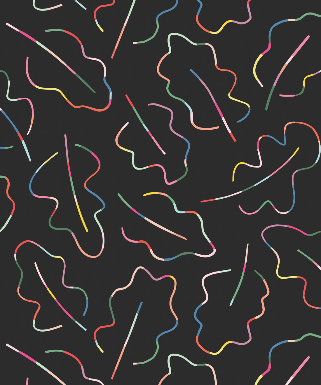 Spring Leaves Wallpaper • Brook Gossen • Black • Swatch