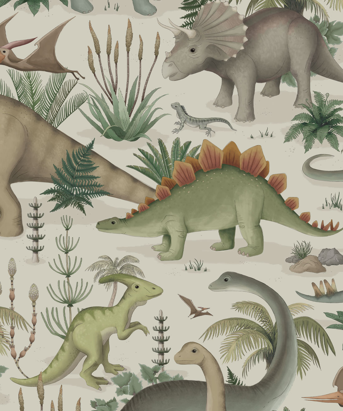 Prehistorica Wallpaper • Fleur Harris • Fossil • Swatch