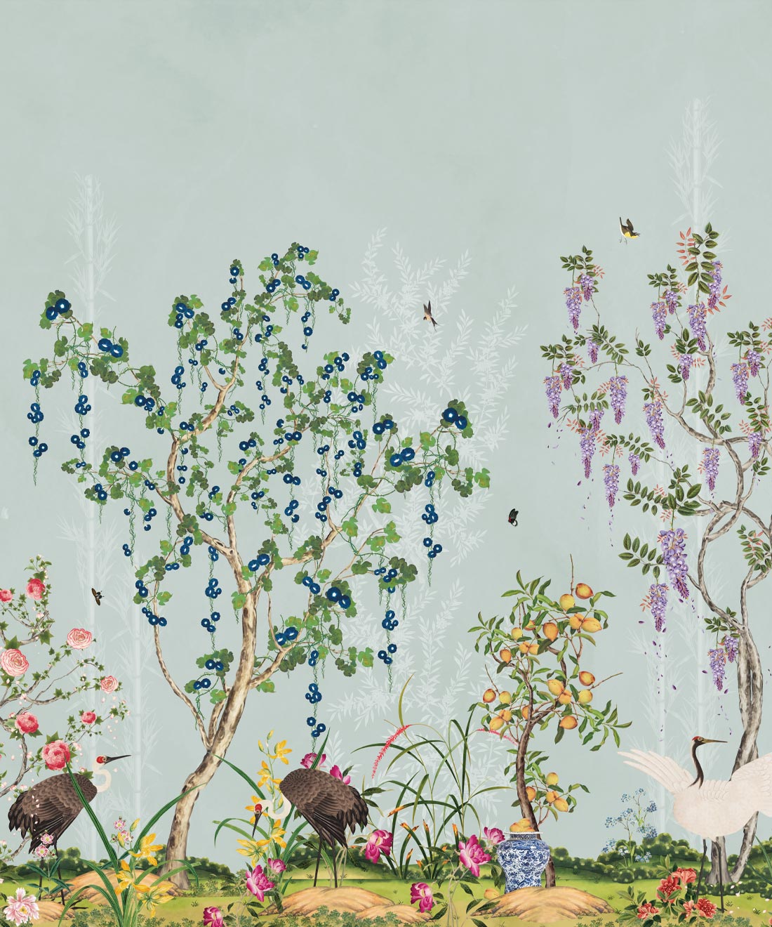 Oriental Garden Mural • Kingdom Home • Teal • Swatch