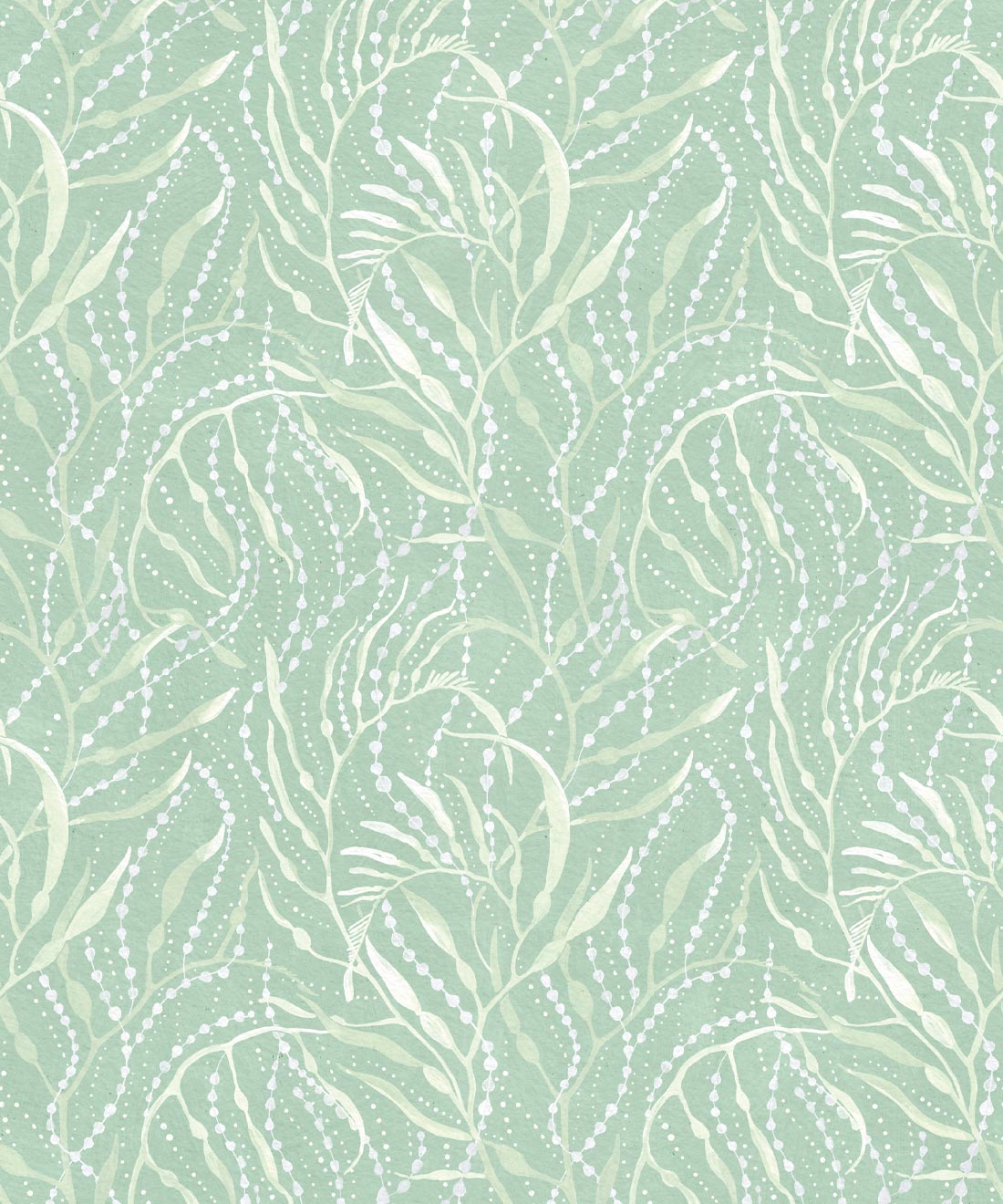 Neptune’s Necklace Wallpaper • Katie O'Shea • Mint • Swatch