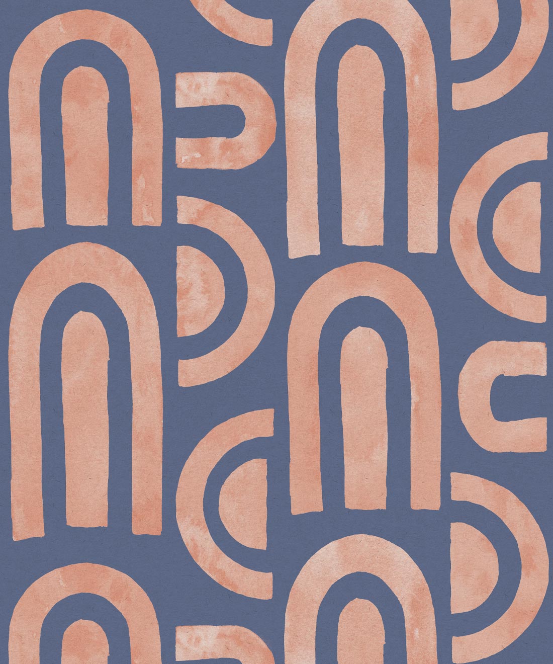 Formes Deux Wallpaper • Saint Pierre Australia • Salmon Navy • Swatch