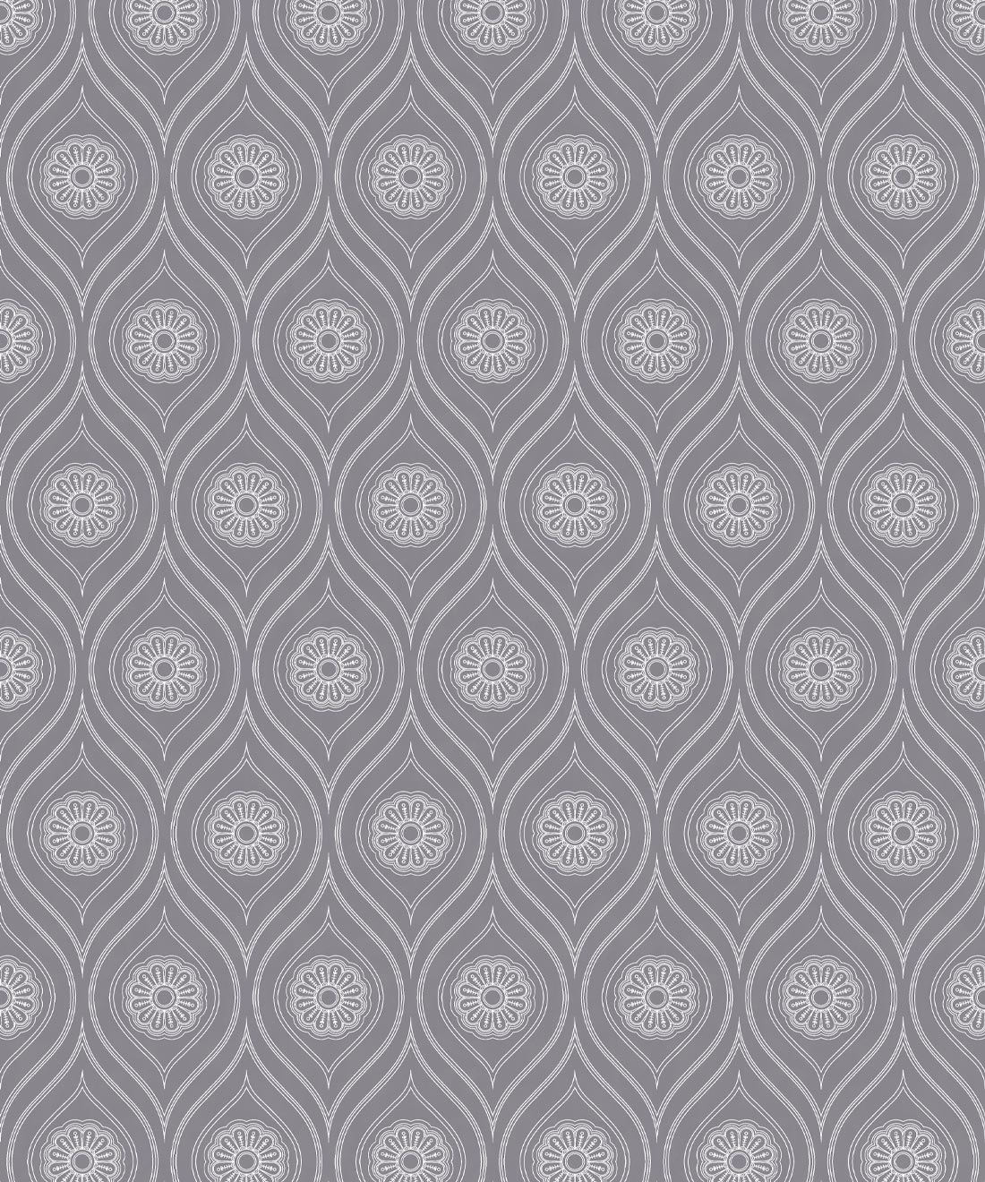 Retro Pop Wallpaper • Eloise Short • Mid Grey • Swatch