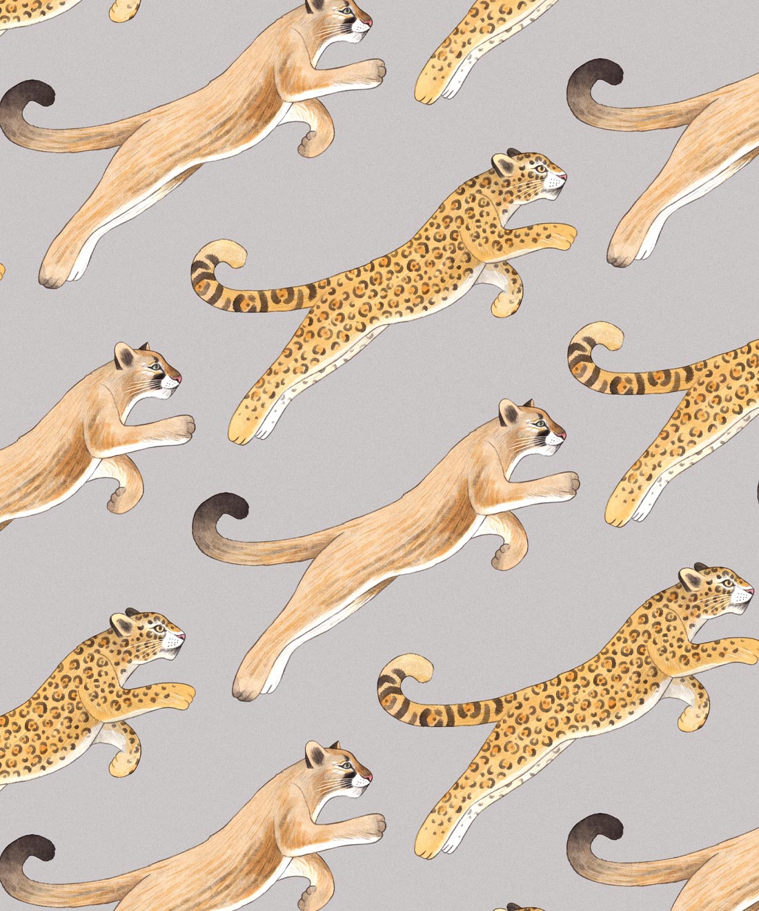 Amazon Big Cat Wallpaper • Allira Tee • Warm Grey • Swatch