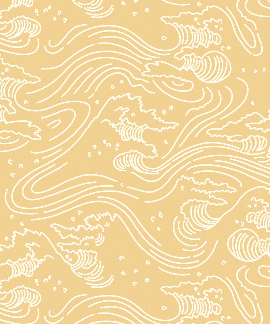 Pororoca Wave Wallpaper • Allira Tee • Yellow • Swatch