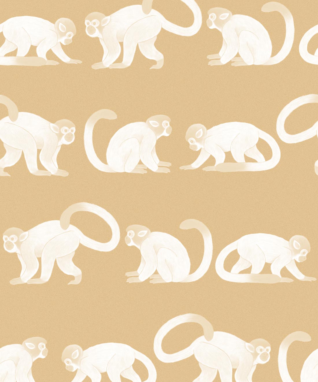 Squirrel Monkeys Wallpaper • Allira Tee • Yellow • Swatch