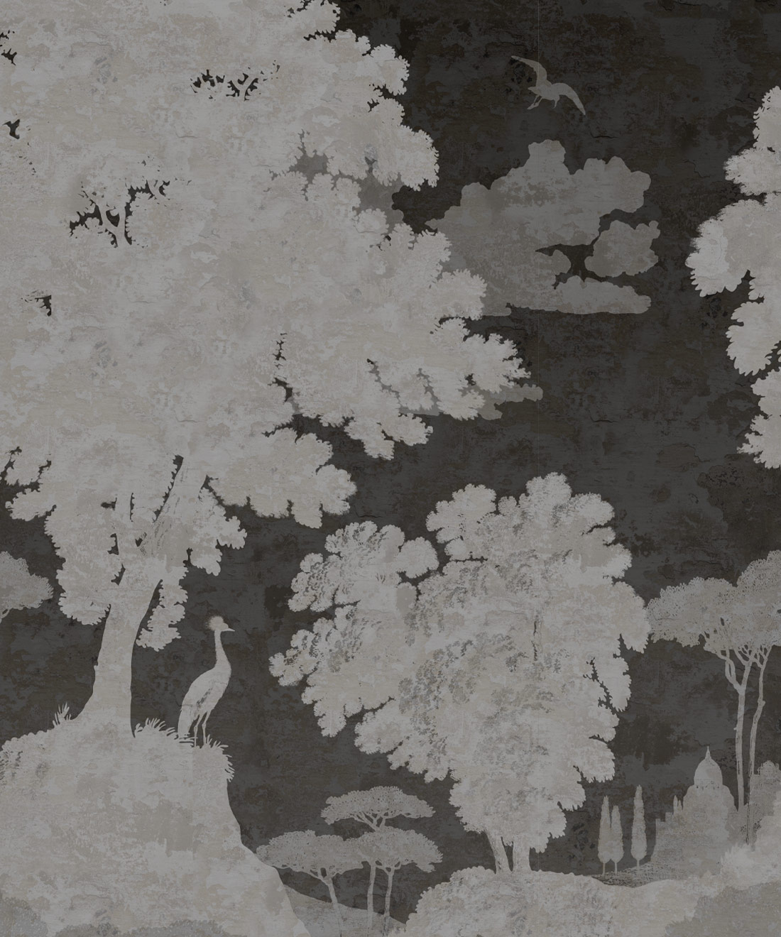 Tuscan Landscape Mural • Bethany Linz • Charcoal • Swatch