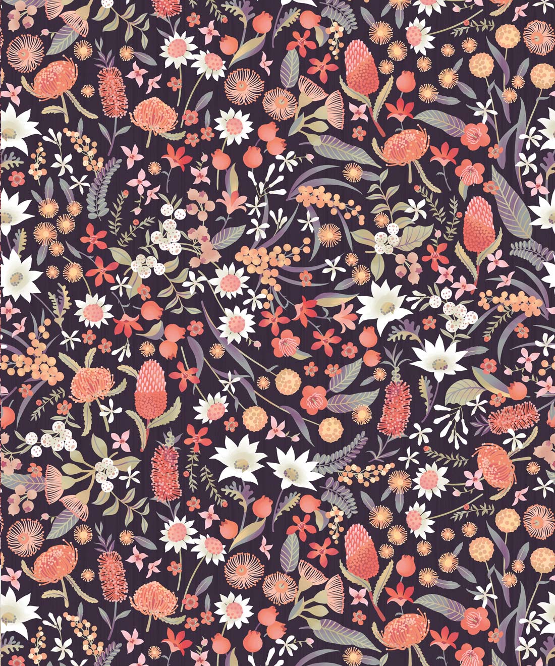 Forest Floral Wallpaper • Eloise Short • Rust • Swatch