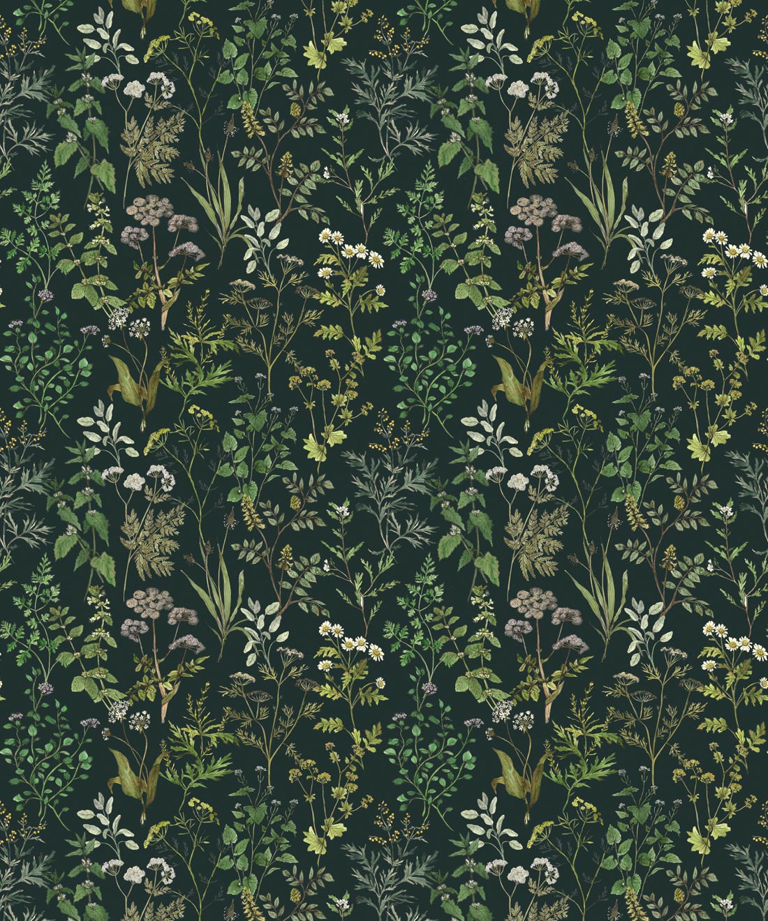 Garden Herbs Wallpaper • Hackney & Co • French Grey • Swatch