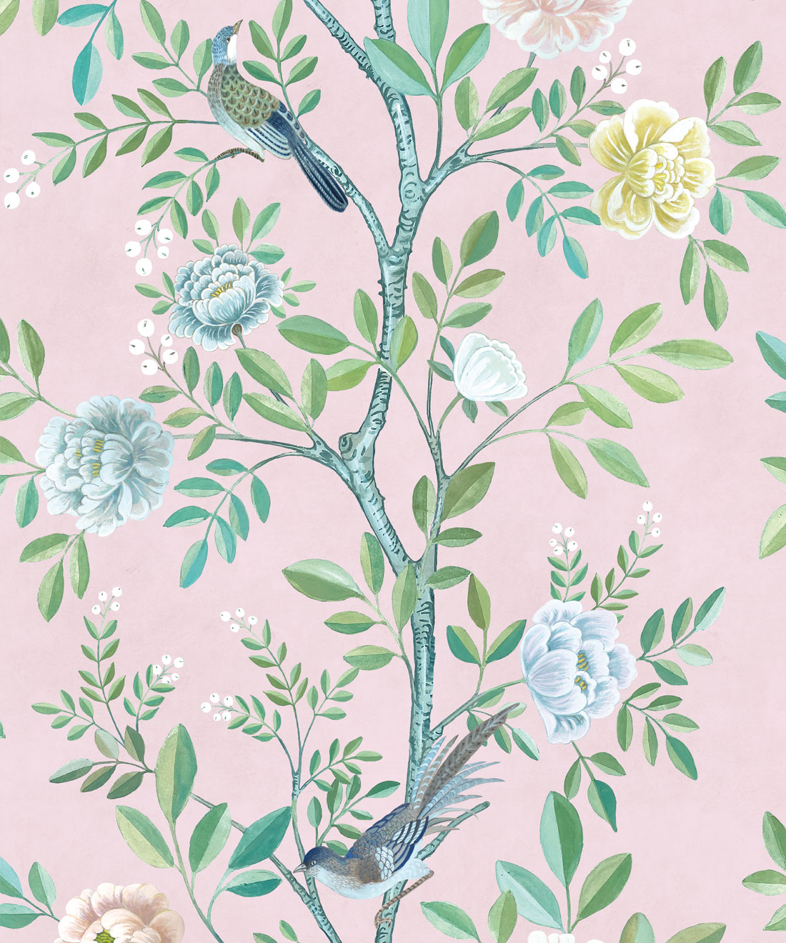 Chinoiserie Wallpaper • Magnolia • Blush • Swatch