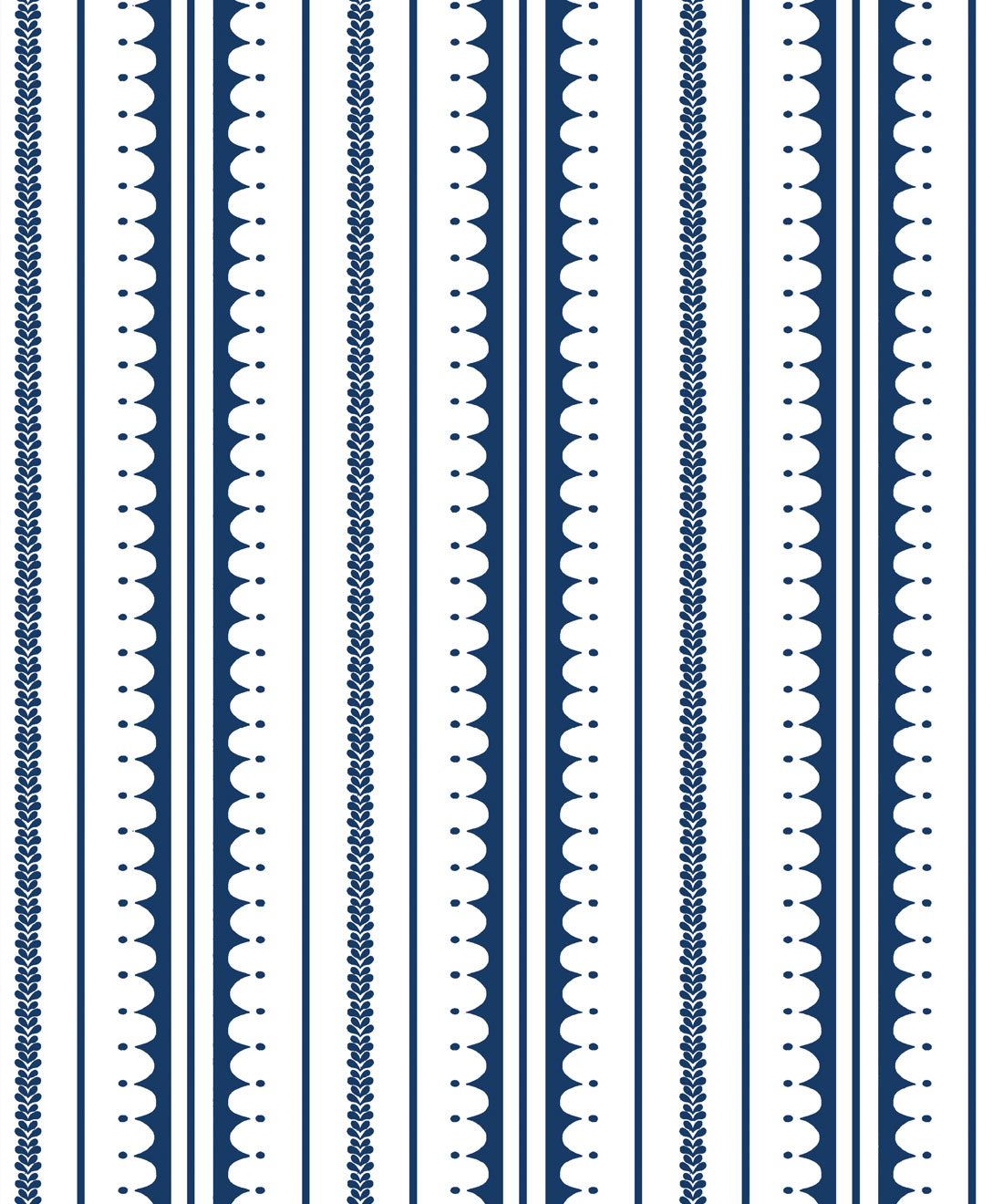La Grand Coquille Wallpaper • Magnolia • Royal Blue • Swatch