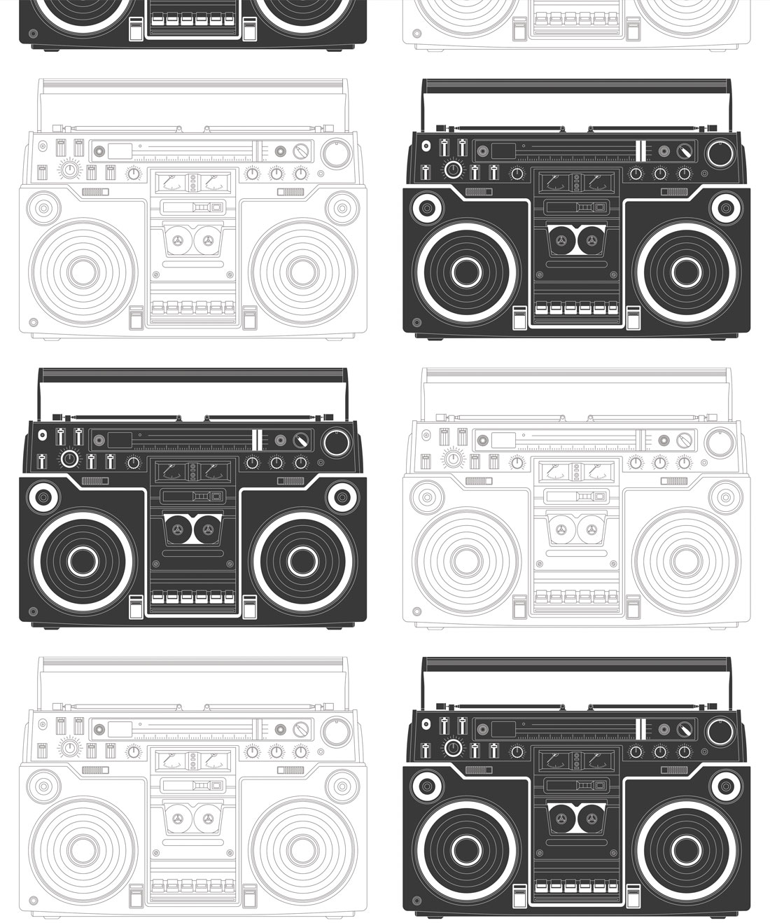 Boom Box Wallpaper • Muffin & Mani • Original • Swatch