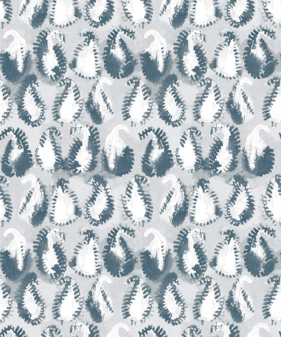 Shibori Paisley Wallpaper • Shibori • Washed Denim • Swatch