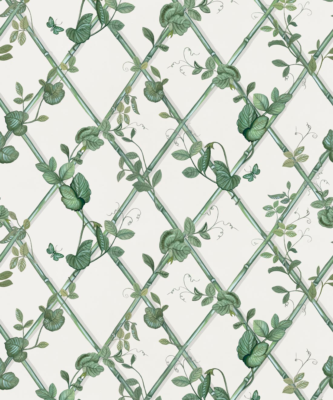 Petite Ivy Wallpaper • Maine House Interiors • Irish Linen & Green • Swatch