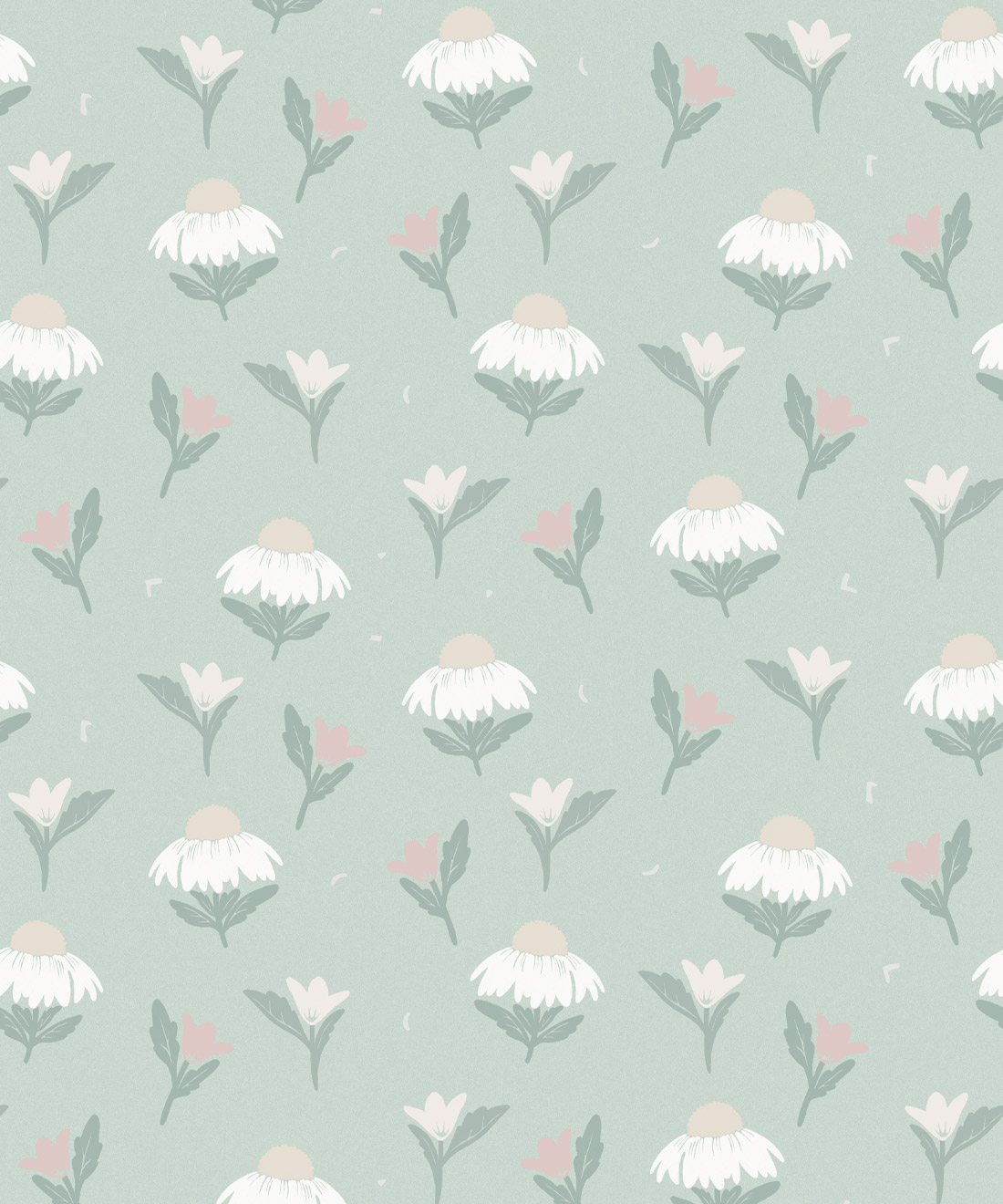 Daisy Wallpaper • Allira Tee • Mint • Swatch