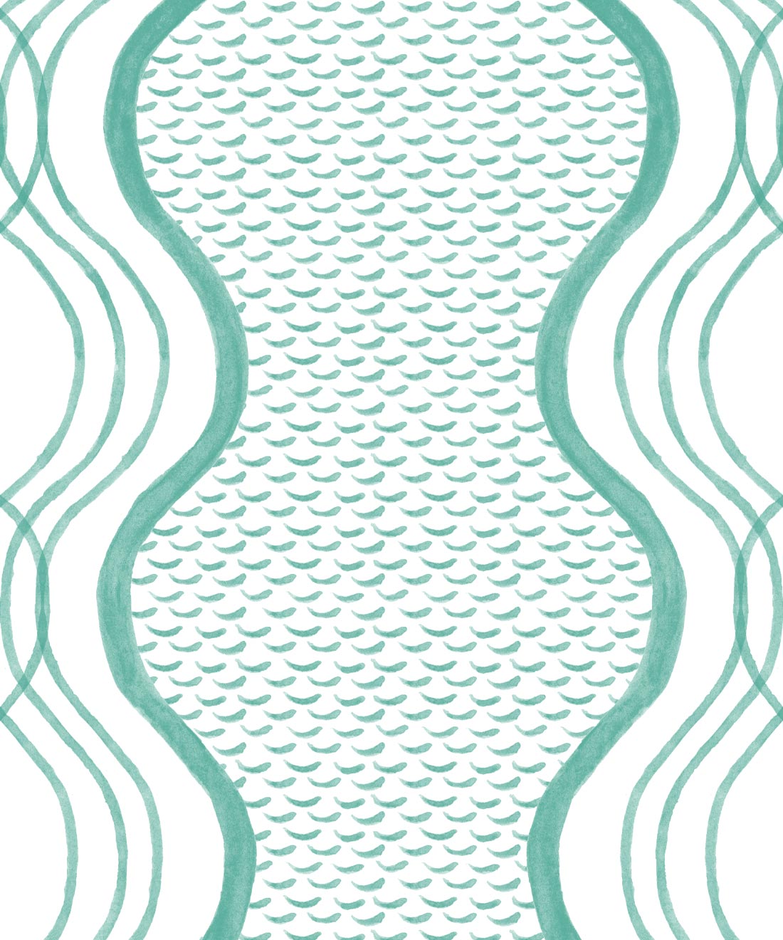 Wavy Lines Wallpaper • Allira Tee • Green • Swatch