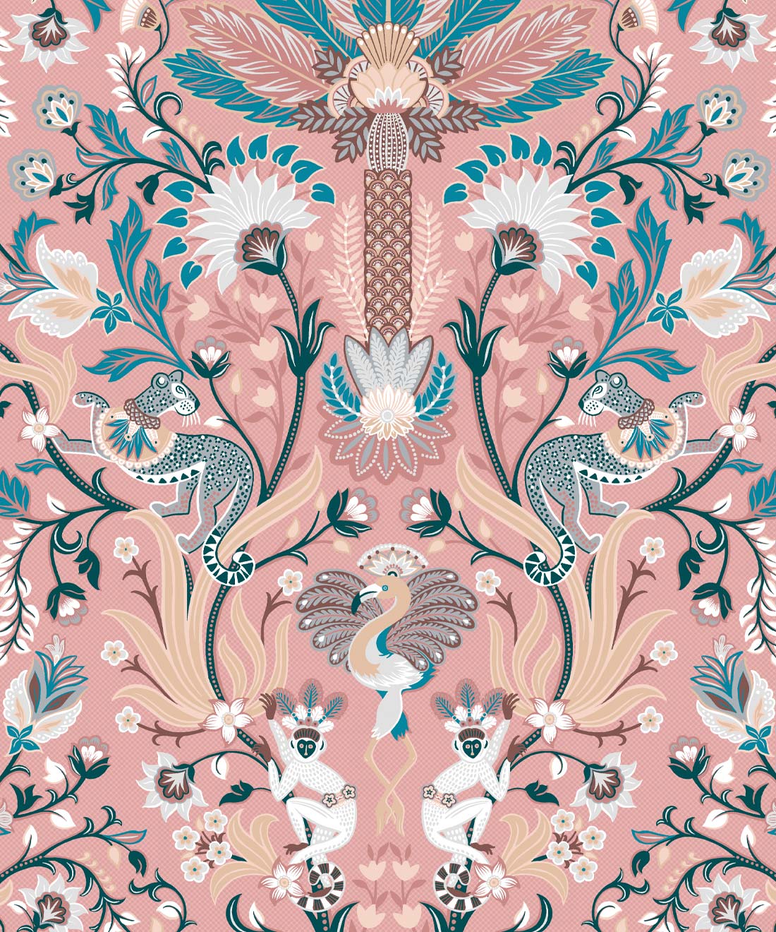 Jungle Symphony Wallpaper • Iryna Ruggeri • Coral • Swatch