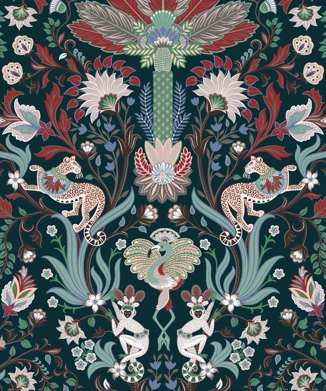 Jungle Symphony Wallpaper • Iryna Ruggeri • Jade • Swatch