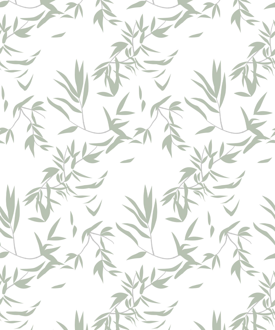 Bamboo Leaves Wallpaper • Maeve Oliver • Seafoam • Swatch