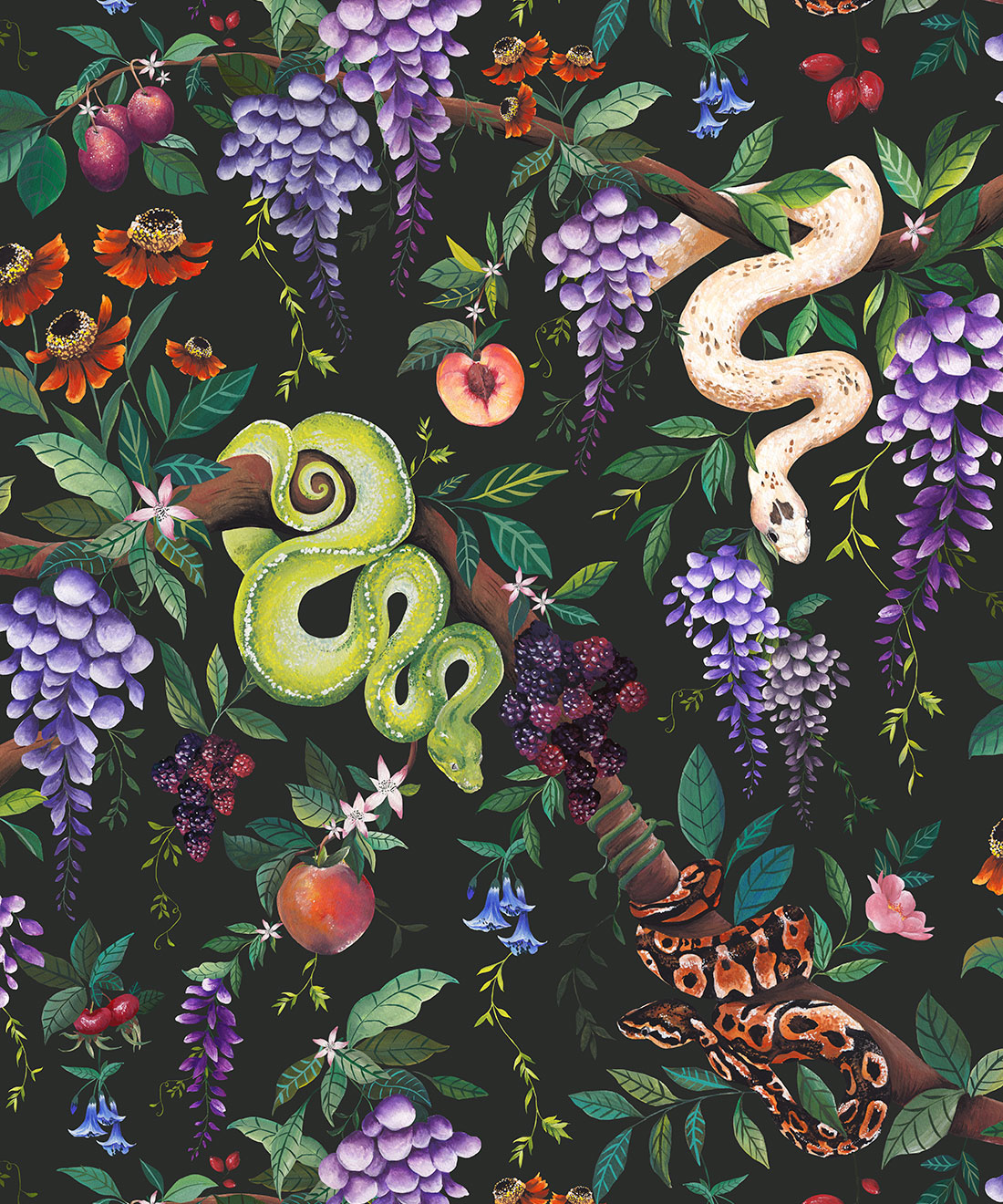 Snake Charmer Wallpaper • Milton & King Studio • Original • Swatch