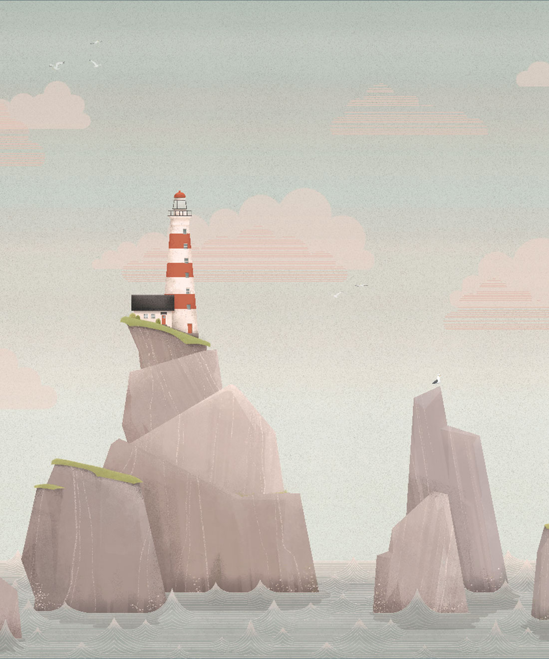 Lighthouse Mural • Wallpaper Republic • Sunset • Swatch