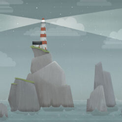 Mairead Murphy - Happiest Places Wallpaper - Lighthouse at Night