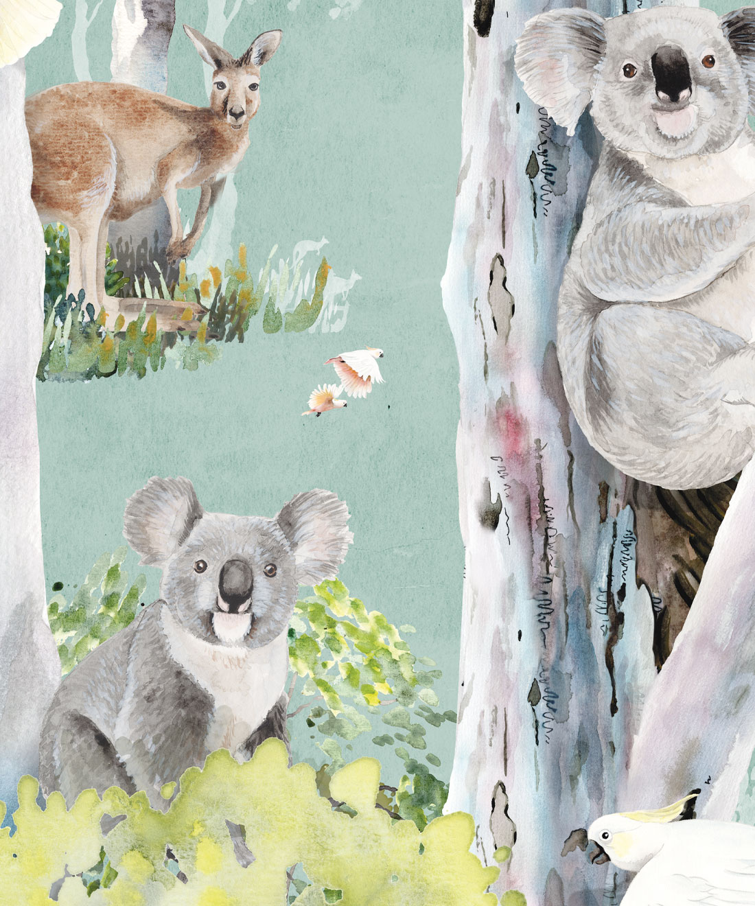 Native Bush Wallpaper • Kingdom Home • Jade • Swatch