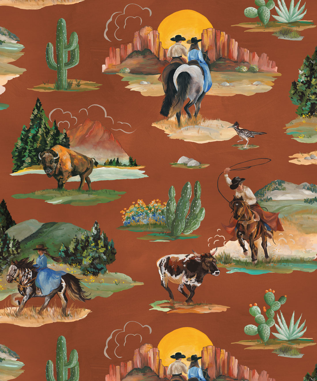 Frontier Wallpaper • Milton & King Studio • Rust • Swatch