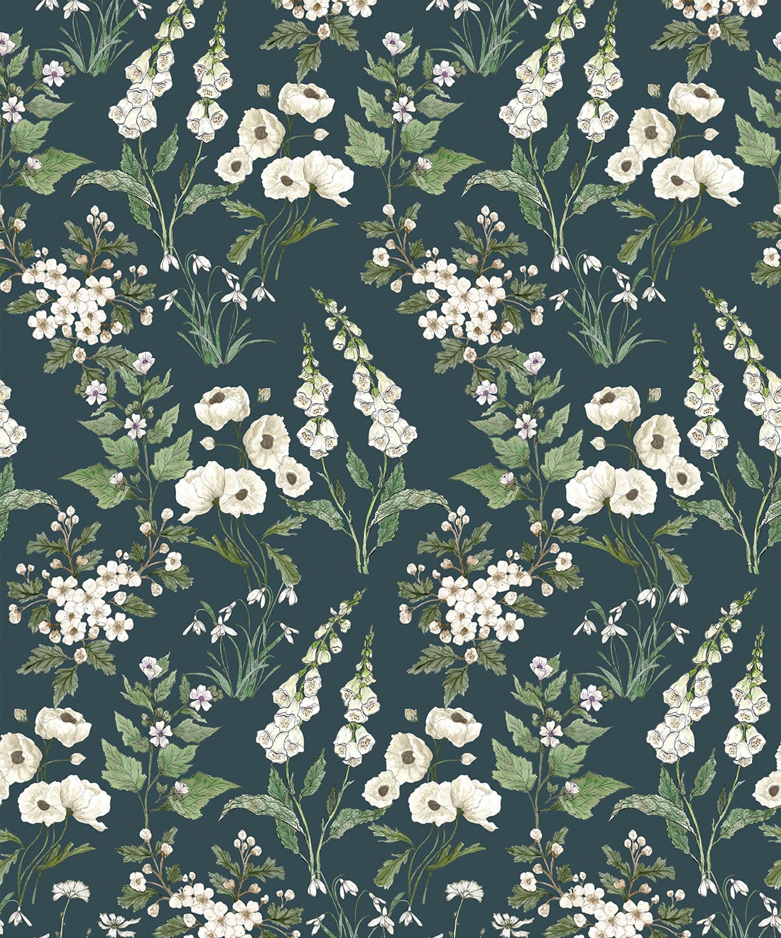 Garden Delight Wallpaper • Hackney & Co • Emerald • Swatch