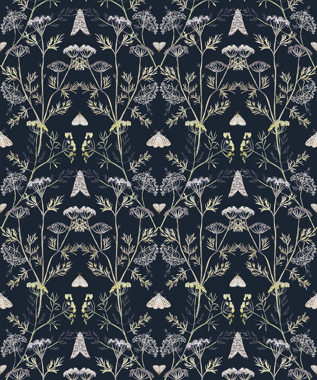 Queen Anne’s Lace Wallpaper • Hackney & Co • Navy • Swatch