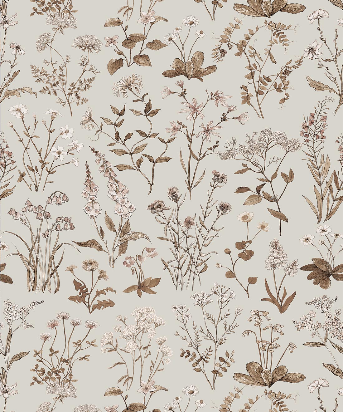 Meadows Antique Wallpaper • Hackney & Co • Stone • Swatch