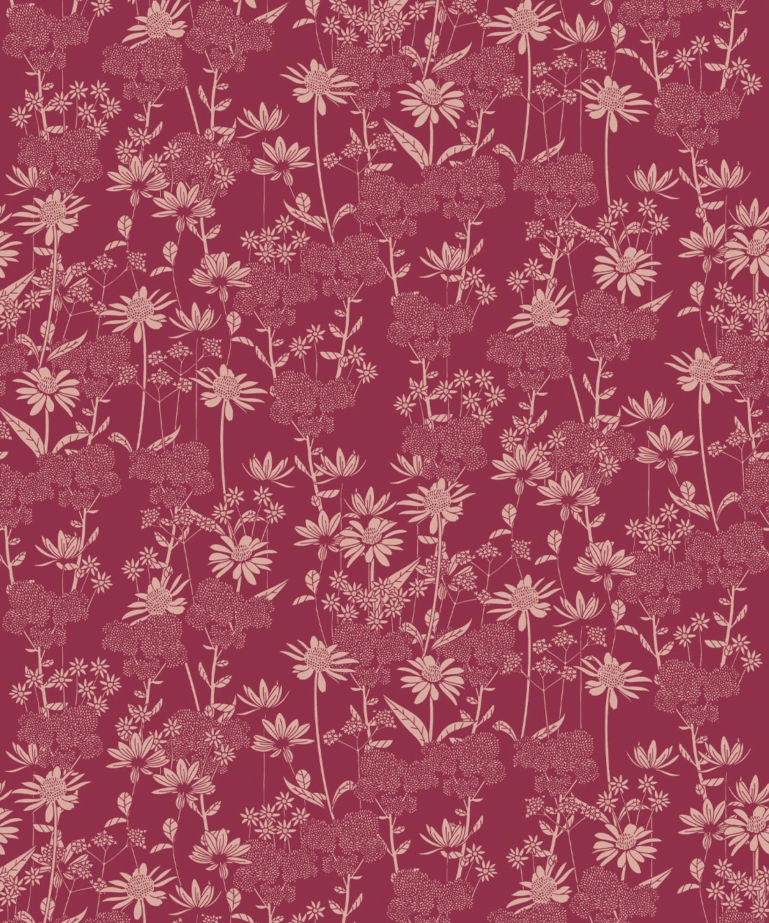 London Street Flowers Wallpaper • Wallpaper Republic • Burgundy • Swatch