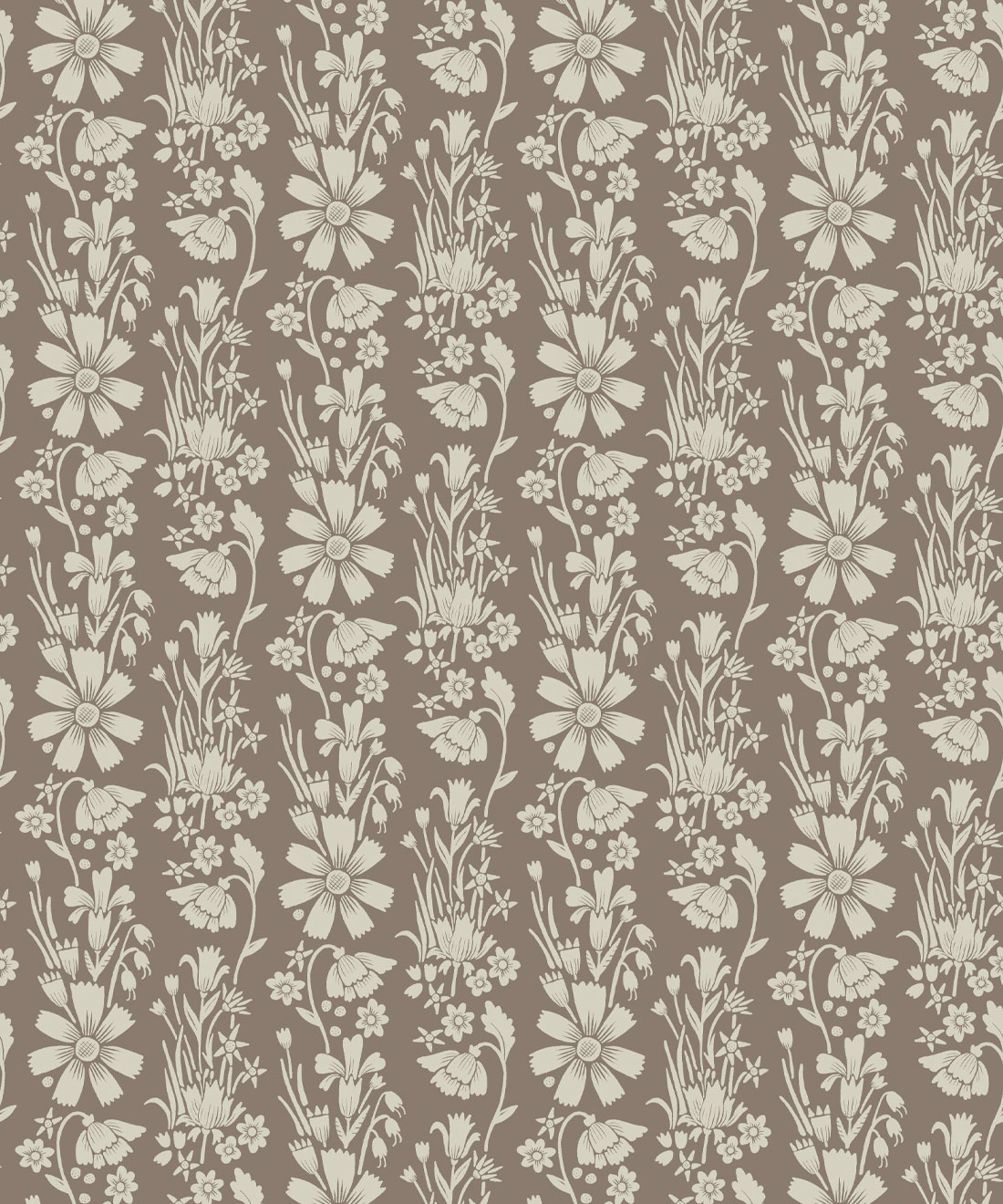 Corsage Wallpaper • Allira Tee • Biscuit • Swatch
