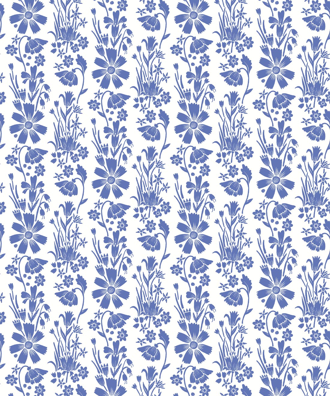 Corsage Wallpaper • Wallpaper Republic • Cornflower Blue • Swatch