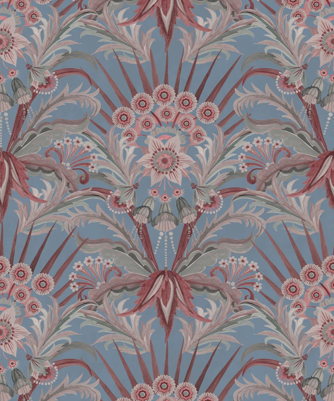 Morning Flowers Wallpaper • House of Heras • Cornflower • Swatch