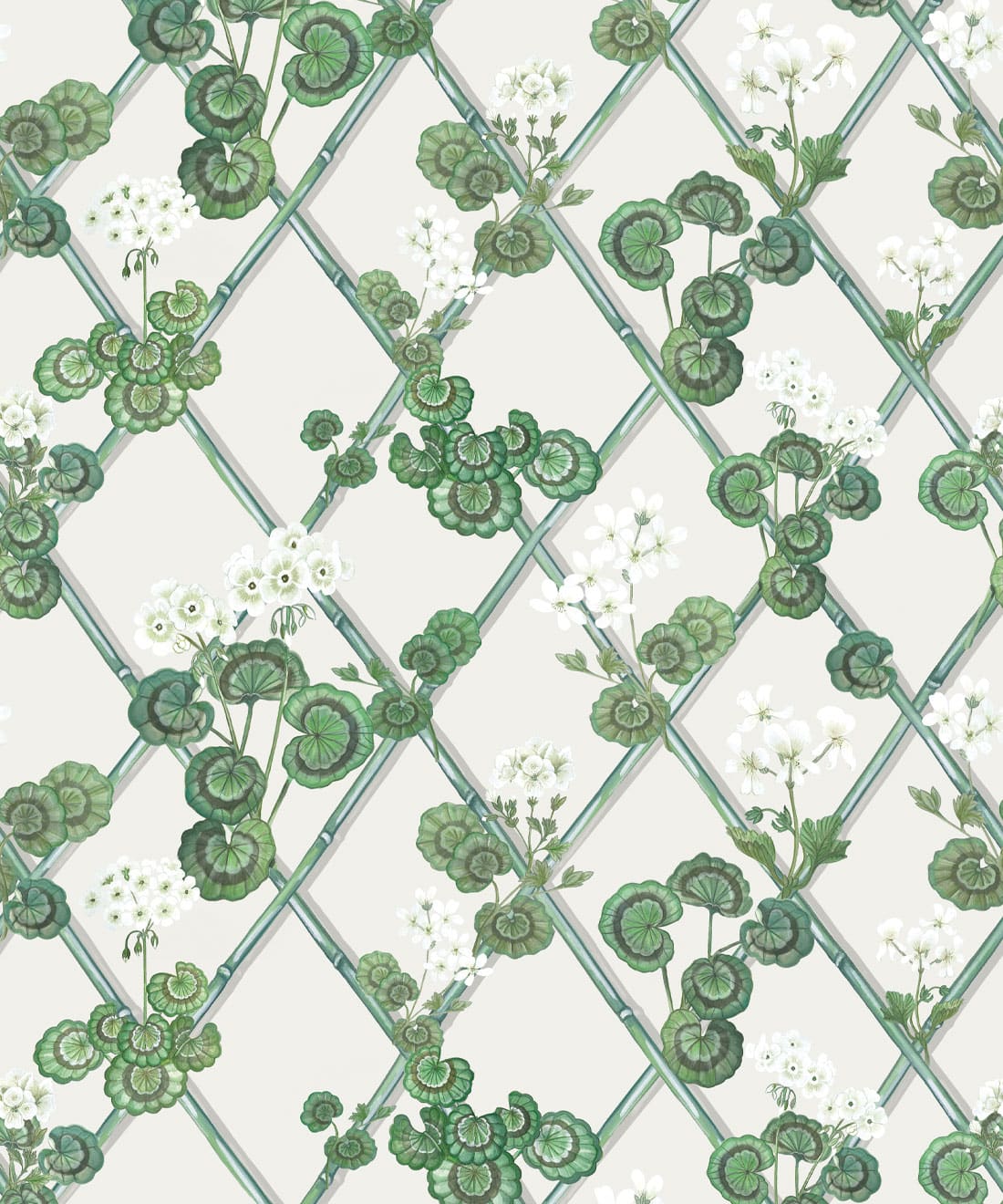 Primrose Garden Wallpaper • Maine House Interiors • Green • Swatch