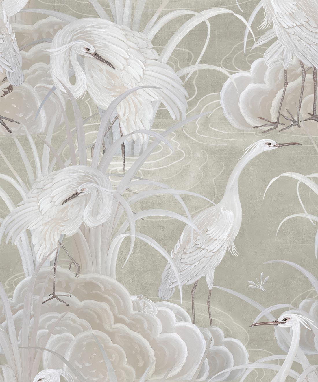 Water Birds Wallpaper • Bethany Linz • Beige • Swatch