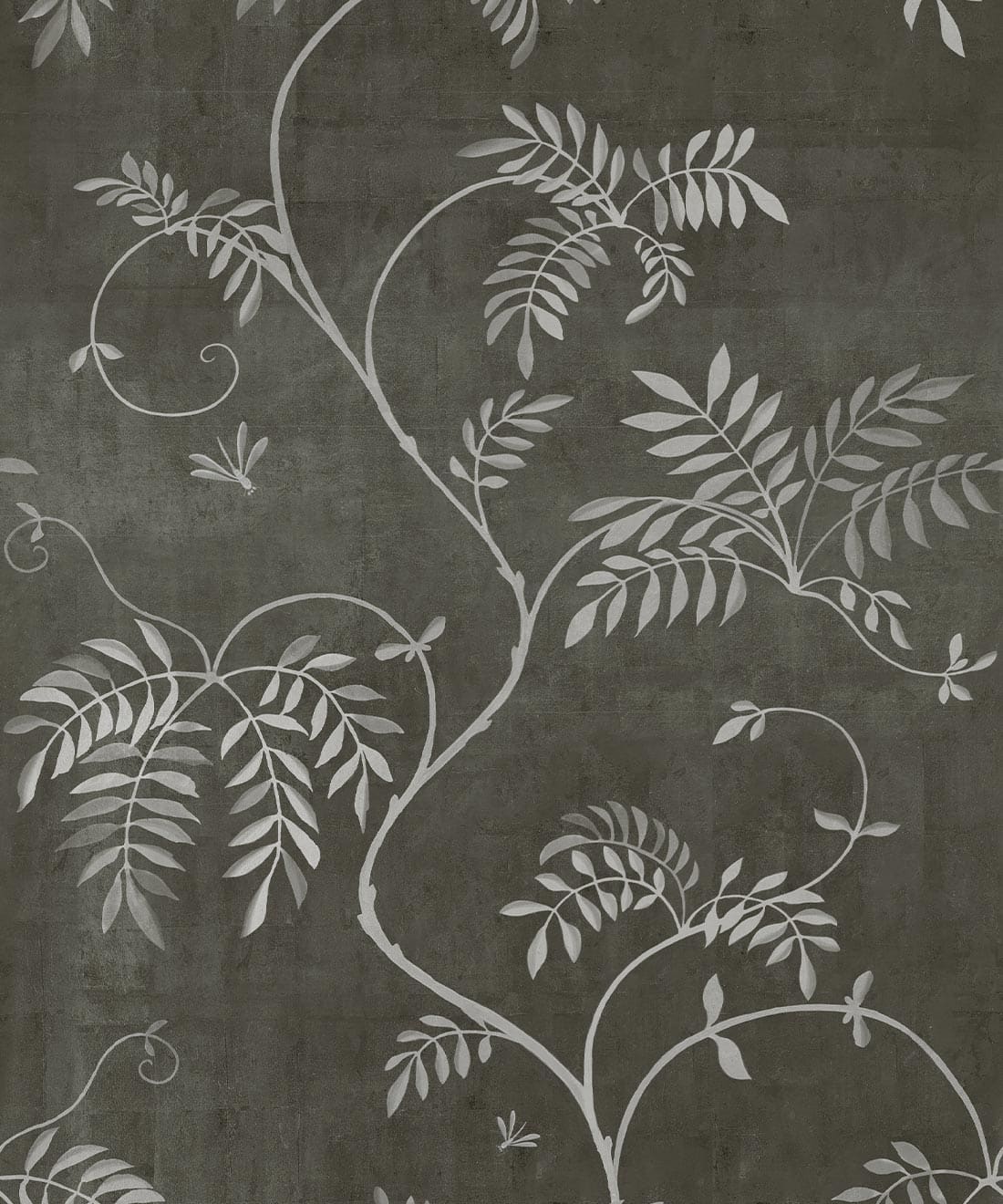 Wisteria Vine Wallpaper • Bethany Linz • Charcoal • Swatch