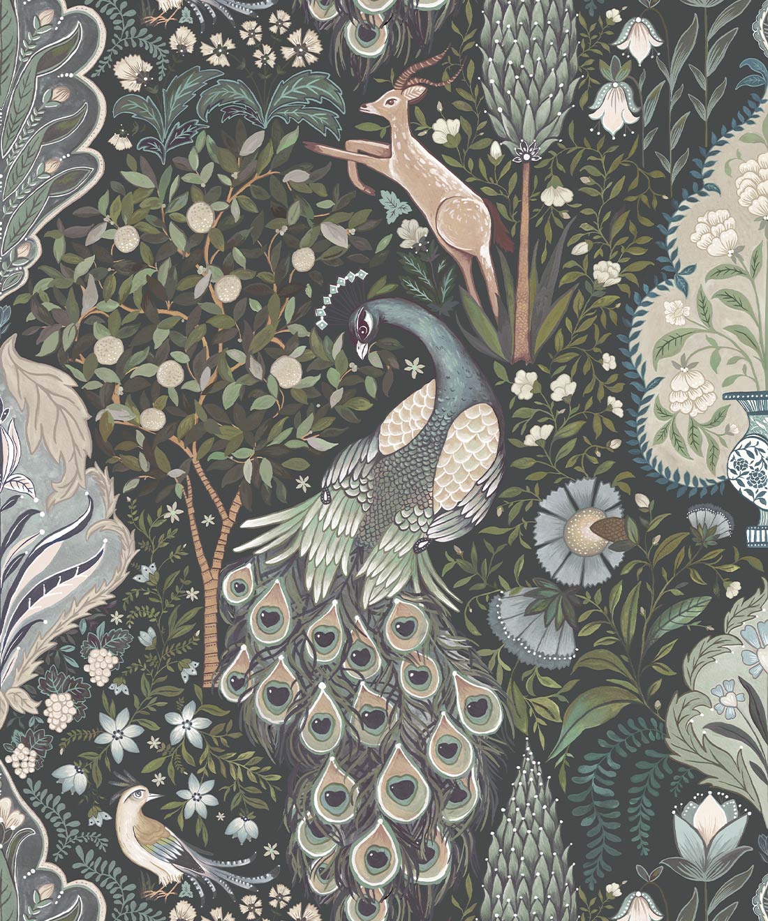 Peacock Garden Wallpaper - Trade Exclusive • Milton & King Studio • Cobalt • Swatch